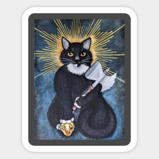 The Protector - Saintly Cat Painting Sticker